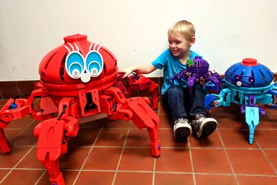Gidget the Gigapod, a five year old child, Max the Megapod, and Vorpal the Hexapod