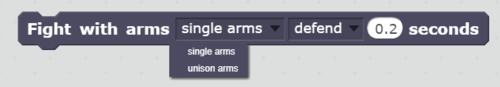 Fight arm style options